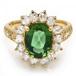 14k Gold 2.35ct Tourmaline 1.10ct Diamond Ring