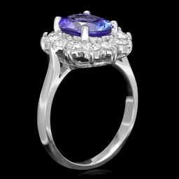 14k Gold 2.10ct Tanzanite 1.00ct Diamond Ring