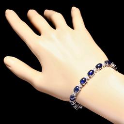 14k Gold 29ct Sapphire 0.75ct Diamond Bracelet