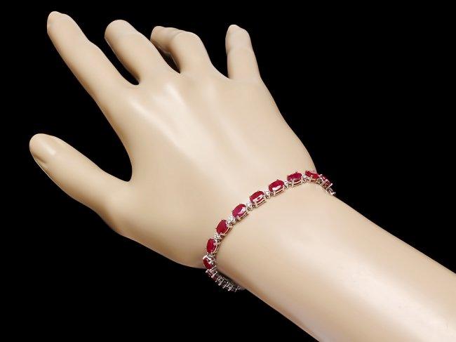 14k Gold 14.50ct Ruby 0.55ct Diamond Bracelet