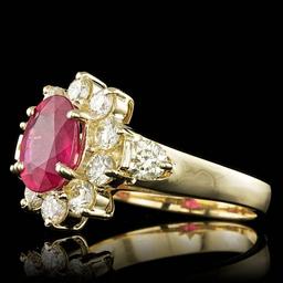 14k Yellow Gold 2.50ct Ruby 1.50ct Diamond Ring