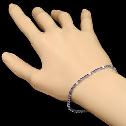 14k White Gold 3.42ct Sapphire 0.71ct Diamond Bracelet