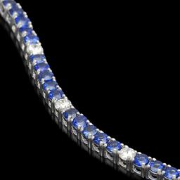 14k White Gold 3.42ct Sapphire 0.71ct Diamond Bracelet