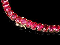 14k Gold 97.5ct Ruby 1.10ct Diamond Necklace