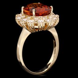 14k Gold 4.50ct Citrine 1.35ct Diamond Ring