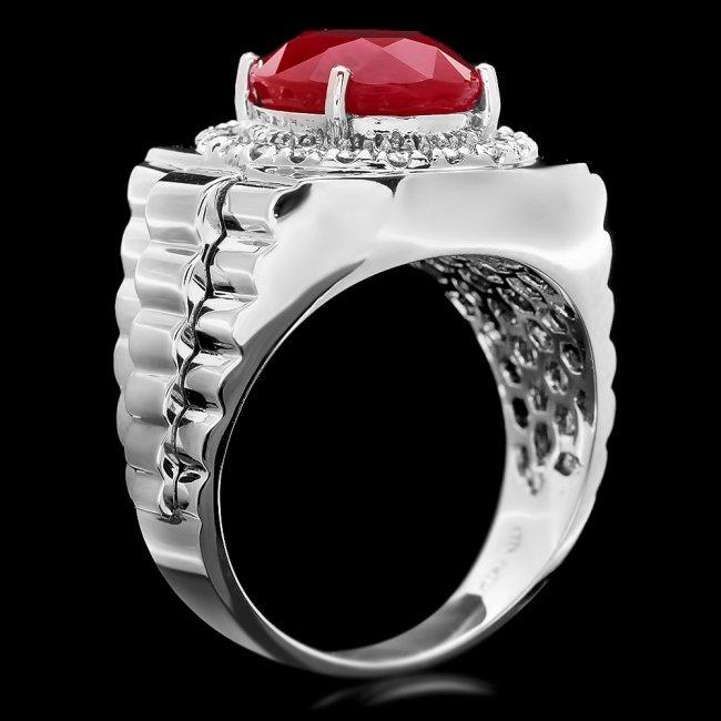 14k White Gold 10.00ct Ruby 0.80ct Diamond Ring