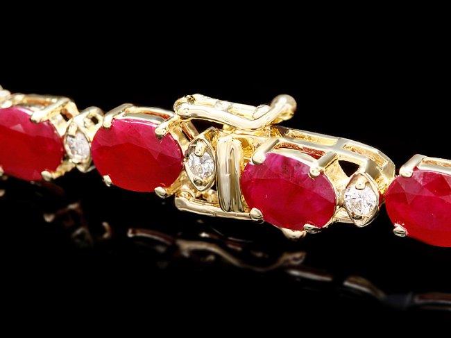 14k Gold 25.00ct Ruby 1.00ct Diamond Bracelet