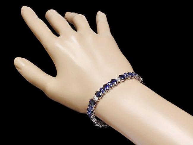 14k Gold 23ct Sapphire 1.60ct Diamond Bracelet