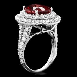 14k White Gold 8.50ct Zircon 2.10ct Diamond Ring