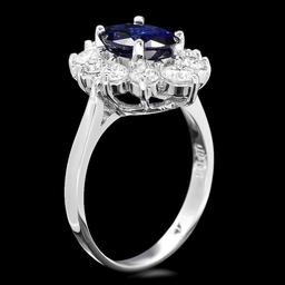 18k Gold 1.70ct Sapphire 1.20ct Diamond Ring