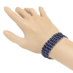 18K Gold 48.44ct Sapphire 4.02ct Diamond Bracelet