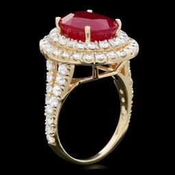 14k Yellow Gold 7.50ct Ruby 2.40ct Diamond Ring