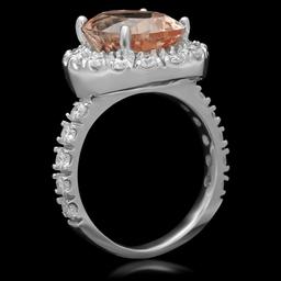 14K Gold 5.84ct Morganite 1.81ct Diamond Ring