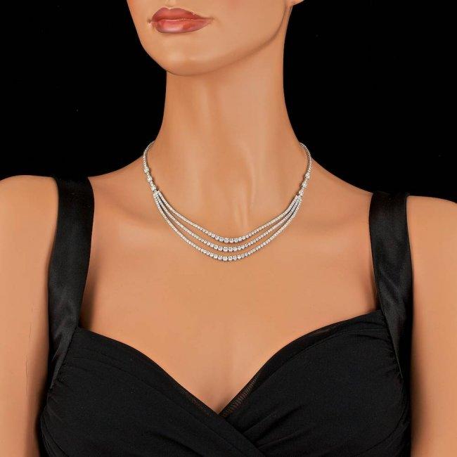 18k White Gold 12.60ct Diamond Necklace