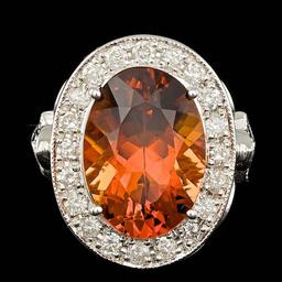 14k White Gold 5.00ct Citrine 1.65ct Diamond Ring