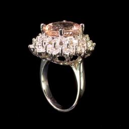 14K Gold 5.14ct Morganite 2.17ct Diamond Ring