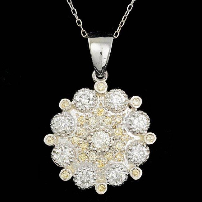 14k White Gold 2.1ct Diamond Pendant