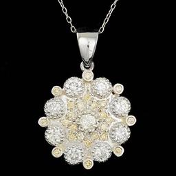 14k White Gold 2.1ct Diamond Pendant