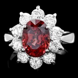 14k White Gold 5.50ct Zircon 1.80ct Diamond Ring