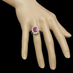 14K Gold 2.95ct Ruby & 2.20ct Diamond Ring