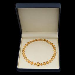 14K Gold 141.39ct Citrine 4.05ct Diamond Necklace