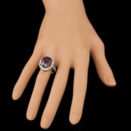 14k White Gold 12.50ct Ruby 1.50ct Diamond Ring