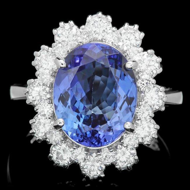 14k Gold 5.50ct Tanzanite 1.30ct Diamond Ring