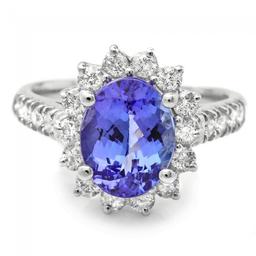 18k Gold 2.00ct Tanzanite 0.80ct Diamond Ring