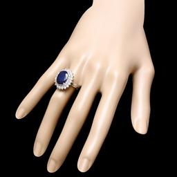 14k Gold 4.50ct Sapphire 1.45ct Diamond Ring