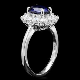 14k Gold 1.50ct Sapphire 1.00ct Diamond Ring