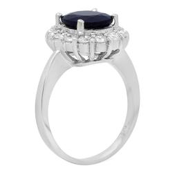 14K Gold 3.12ct Sapphire 0.94ct Diamond Ring