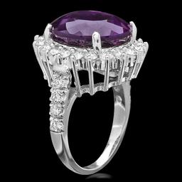 14k Gold 9.50ct Amethyst 1.60ct Diamond Ring