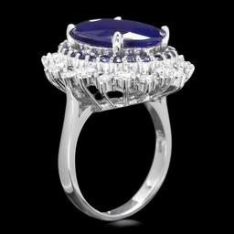 14k Gold 8.15ct Sapphire 0.90ct Diamond Ring