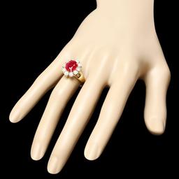 14k Yellow Gold 3.50ct Ruby 1.30ct Diamond Ring