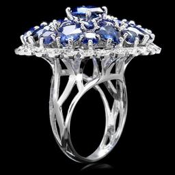 14k Gold 7.50ct Sapphire 0.75ct Diamond Ring