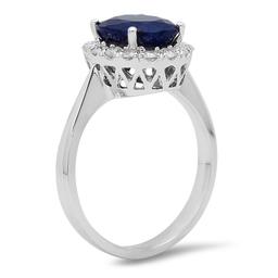 14K Gold 3.53ct Sapphire 0.60cts Diamond Ring