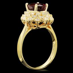 14k Gold 1.50ct Tourmaline 2.10ct Diamond Ring