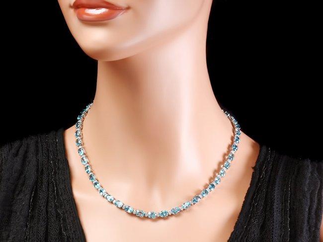 14k Gold 54ct Zircon 1.80ct Diamond Necklace