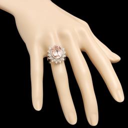 14k Gold 6.00ct Morganite 0.75ct Diamond Ring