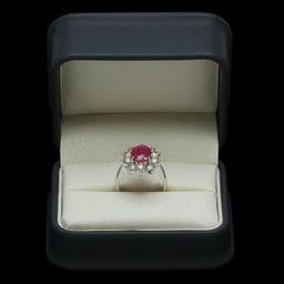 14K Gold 2.95ct Ruby & 2.20ct Diamond Ring