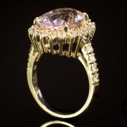 14K Gold 5.78ct Morganite 1.00ct Diamond Ring