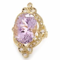 14k Gold 20ct Morganite 0.75ct Diamond Ring