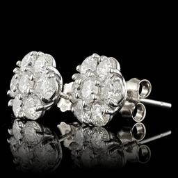14k White Gold 2.85ct Diamond Earrings