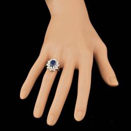 14k Gold 2.00ct Sapphire 1.45ct Diamond Ring