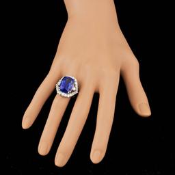 18k Gold 16.00ct Tanzanite 2.60ct Diamond Ring