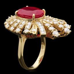 14k Yellow Gold 8.50ct Ruby 2.75ct Diamond Ring