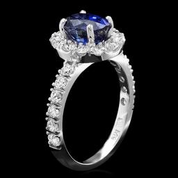 14k Gold 2.40ct Sapphire 1.00ct Diamond Ring