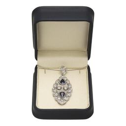 14K Gold 2.47ct Sapphire 1.96ct Diamond Pendant