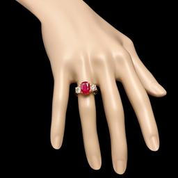 14k Yellow Gold 3.00ct Ruby 1.15ct Diamond Ring