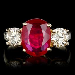 14k Yellow Gold 3.00ct Ruby 1.15ct Diamond Ring